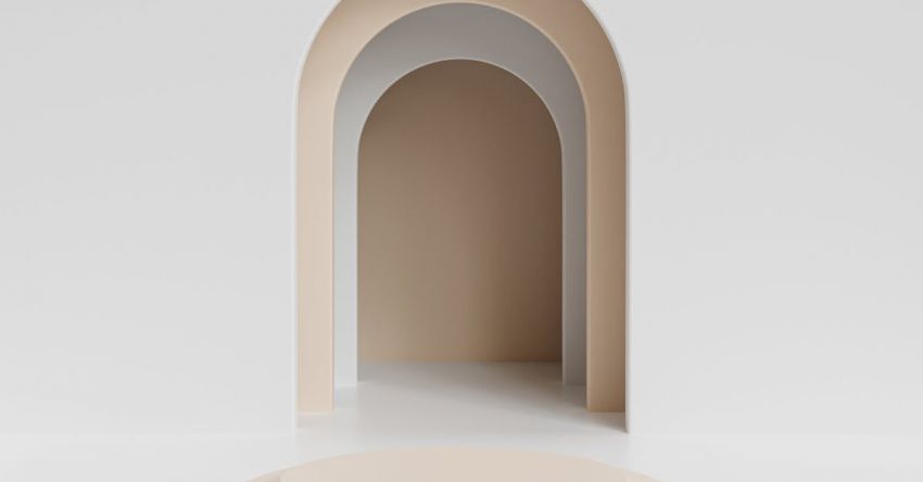 3D Rendering - White and Brown Round Frame