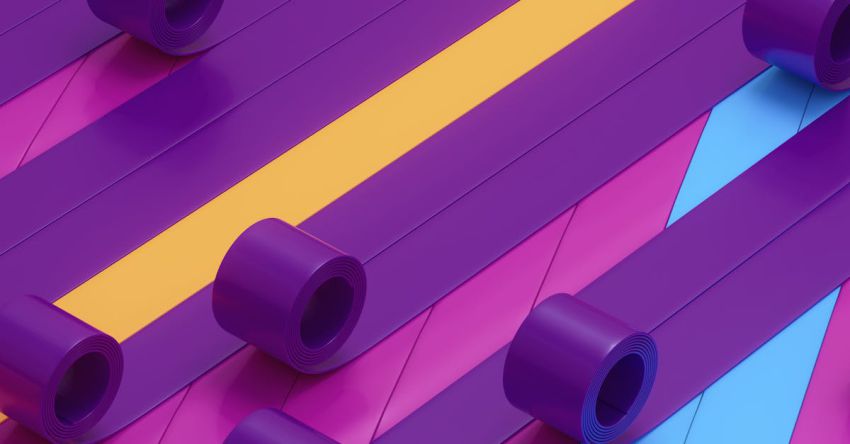 3D Animation - Digital Animation of Colorful Tape Rolls